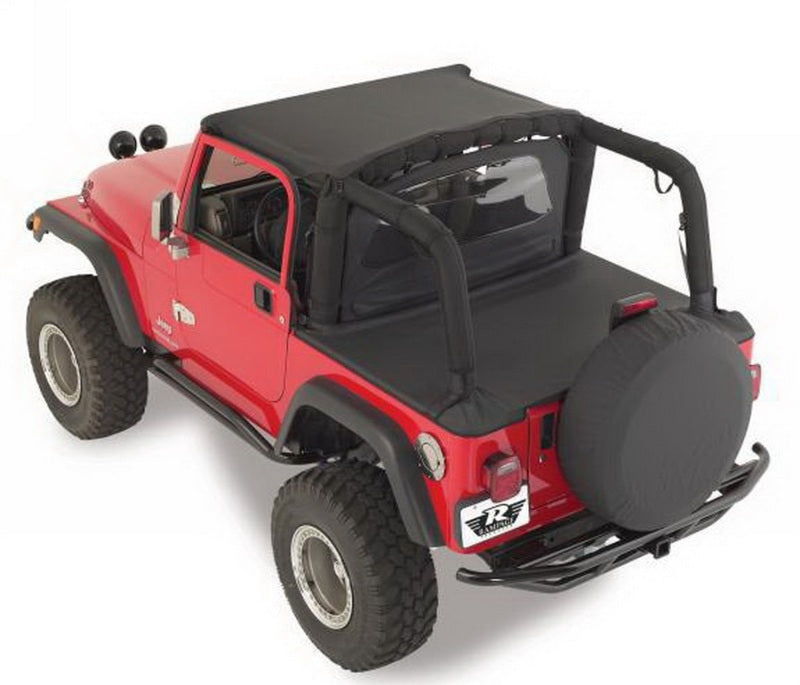 Rampage 1992-1995 Jeep Wrangler(YJ) Tonneau Cover - Black Denim Rampage Soft Tops AXOPROS