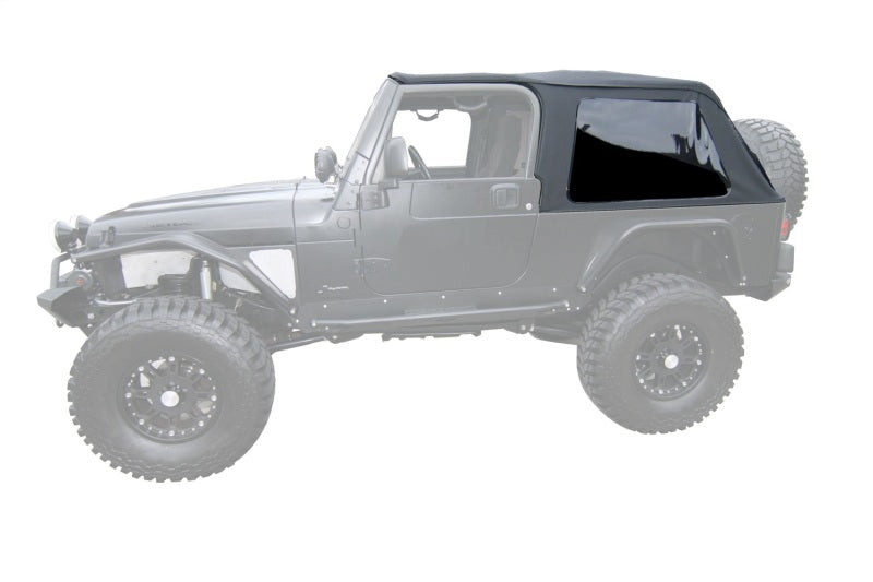 Rampage 2004-2006 Jeep Wrangler(TJ) LJ Unlimited Frameless Soft Top Kit - Black Diamond Rampage Soft Tops AXOPROS