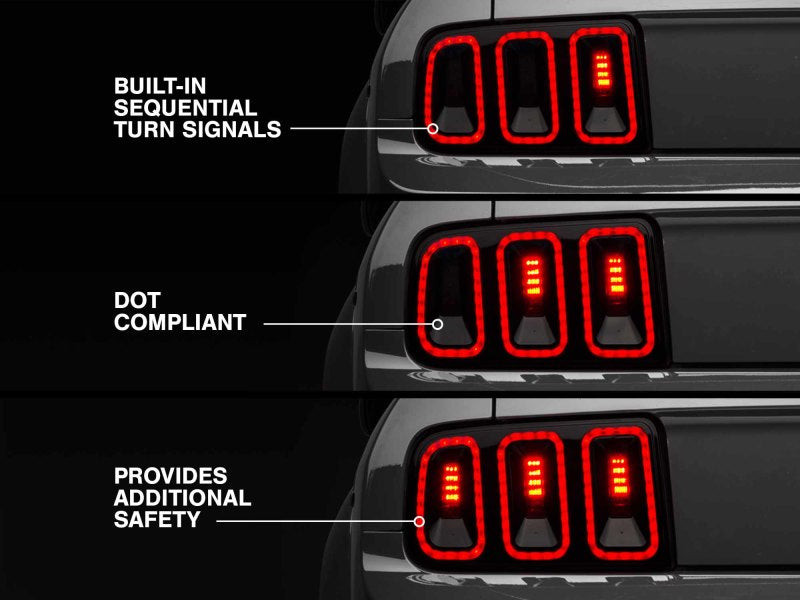 Raxiom 05-09 Ford Mustang Gen5 Tail Lights- Black Housing (Smoked Lens) Raxiom Tail Lights  AXOPROS