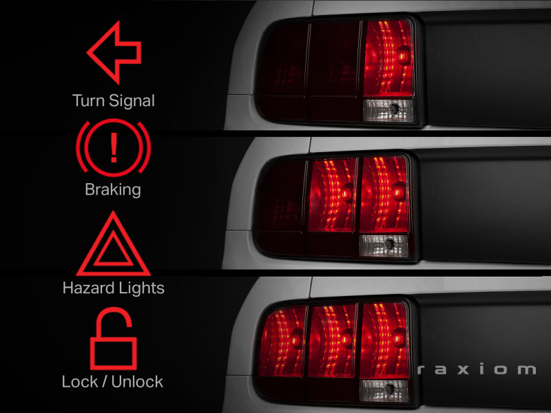 Raxiom 05-09 Ford Mustang Sequential Tail Light Kit (Plug-and-Play) Raxiom Tail Lights AXOPROS