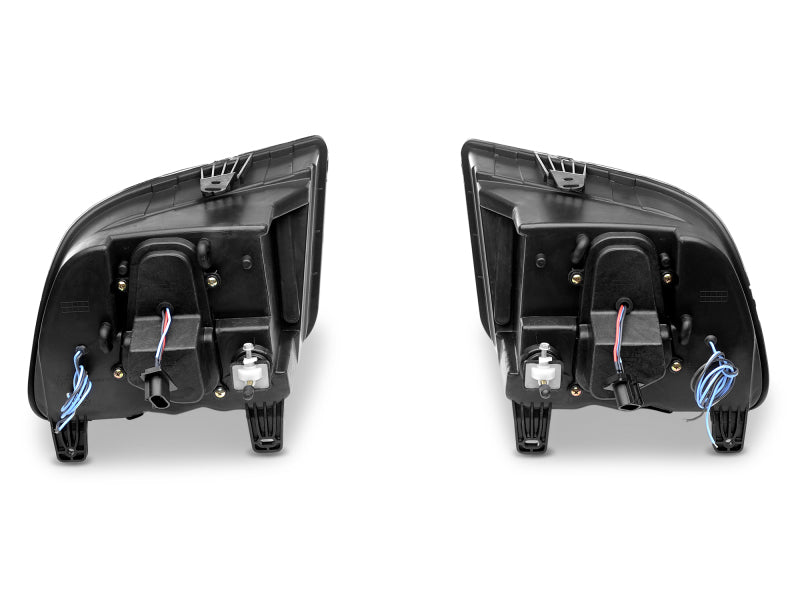 Raxiom 05-09 Ford Mustang w/ Halogen LED Halo Prjctr Headlights-Blk Hsng(Smoked Lens Exclude GT500) Raxiom Headlights AXOPROS