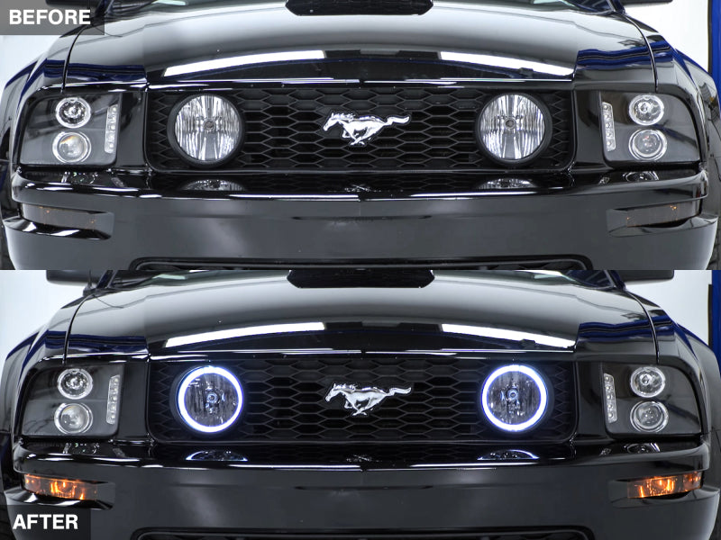 Raxiom 05-12 Ford Mustang GT LED Halo Fog Lights (Smoked) Raxiom Headlights AXOPROS
