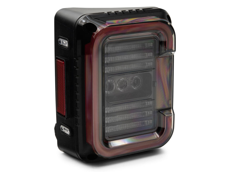 Raxiom 07-18 Jeep Wrangler JK Axial Series LED Halo Tail Lights- Black Housing (Dark Smoked Lens) Raxiom Tail Lights  AXOPROS