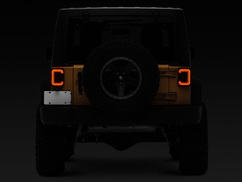 Raxiom 07-18 Jeep Wrangler JK Axial Series LED Halo Tail Lights- Black Housing (Dark Smoked Lens) Raxiom Tail Lights  AXOPROS
