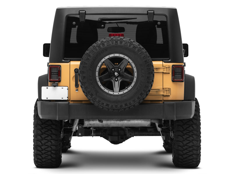 Raxiom 07-18 Jeep Wrangler JK Axial Series LED Halo Tail Lights- Black Housing (Dark Smoked Lens) Raxiom Tail Lights  AXOPROS