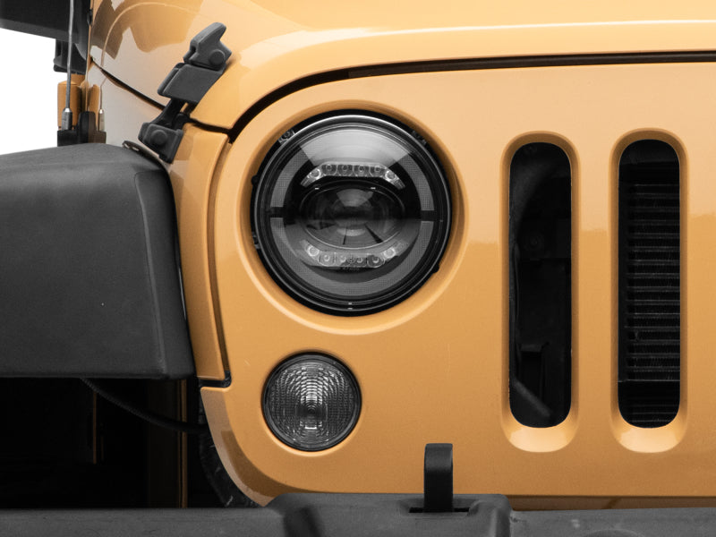Raxiom 07-18 Jeep Wrangler JK Axial Series LED Headlights- Black Housing (Clear Lens) Raxiom Headlights AXOPROS
