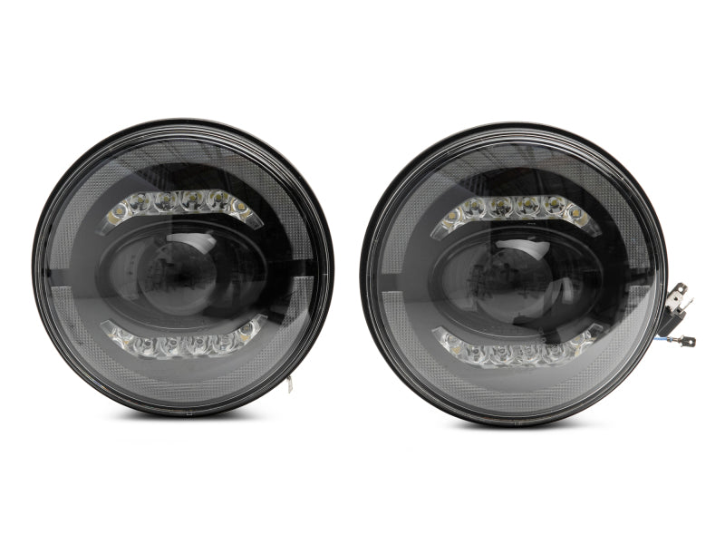 Raxiom 07-18 Jeep Wrangler JK Axial Series LED Headlights- Black Housing (Clear Lens) Raxiom Headlights AXOPROS