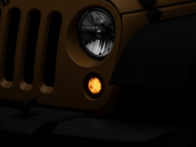 Raxiom 07-18 Jeep Wrangler JK Axial Series LED Turn Signals w/ Halo (Smoked) Raxiom Headlights AXOPROS
