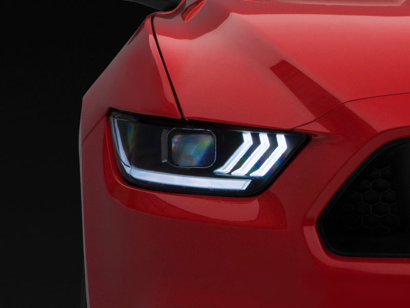 Raxiom 15-17 Ford Mustang Projector Headlights OEM HID Bulbs- Black Housing (Clear Lens) Raxiom Headlights AXOPROS