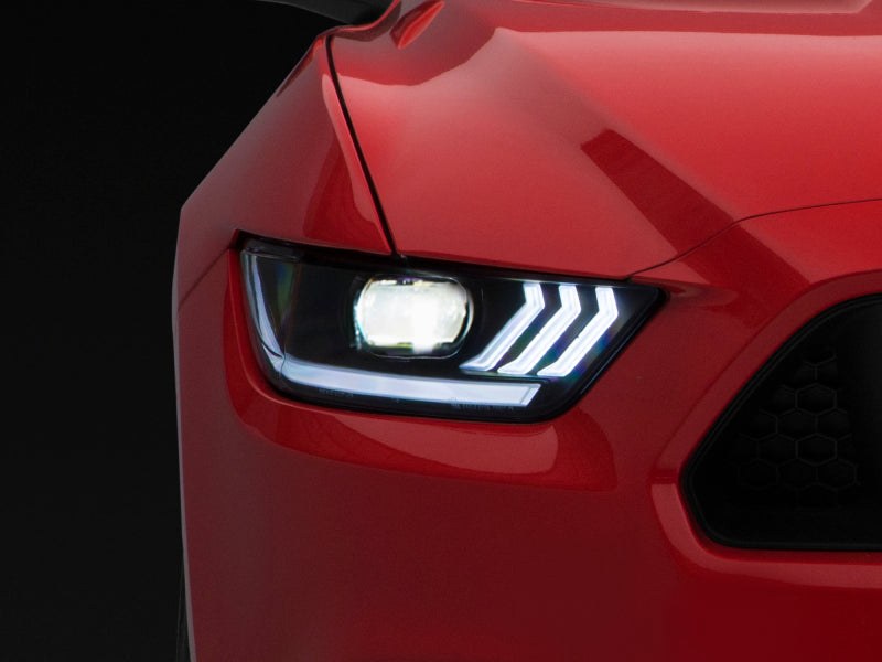 Raxiom 15-17 Ford Mustang Projector Headlights OEM HID Bulbs- Black Housing (Clear Lens) Raxiom Headlights AXOPROS