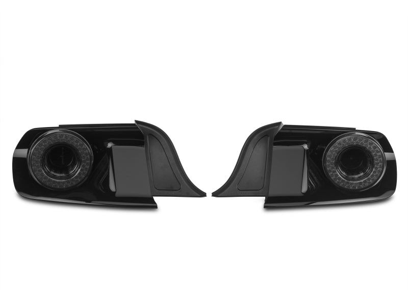 Raxiom 15-22 Ford Mustang Halo LED Tail Lights - Gloss Black Housing (Smoked Lens) Raxiom Tail Lights  AXOPROS