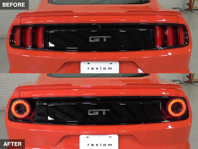 Raxiom 15-22 Ford Mustang Halo LED Tail Lights - Gloss Black Housing (Smoked Lens) Raxiom Tail Lights  AXOPROS