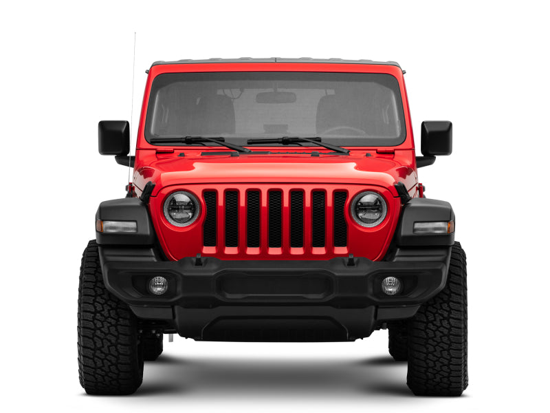 Raxiom 18-22 Jeep Wrangler JL/JT Axial Series LED Headlights- Black Housing (Clear Lens) - AXOPROS