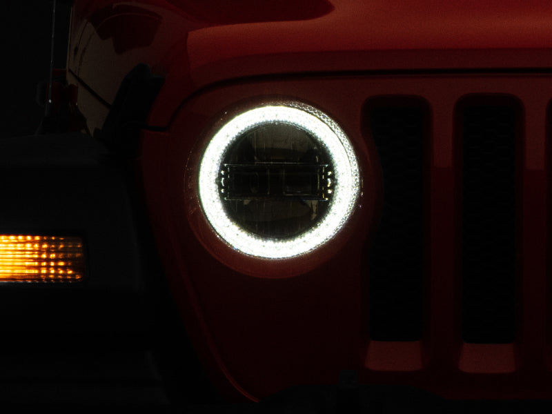 Raxiom 18-22 Jeep Wrangler JL/JT Axial Series LED Headlights- Black Housing (Clear Lens) - AXOPROS