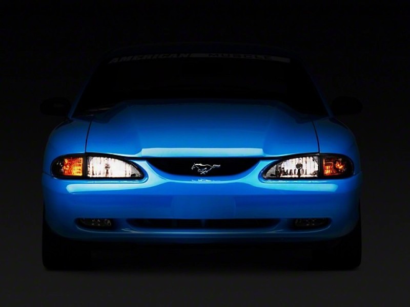 Raxiom 94-98 Mustang Axial Series Cobra Style Headlights- Black Housing (Clear Lens) Raxiom Headlights AXOPROS