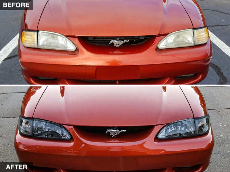 Raxiom 94-98 Mustang Axial Series Cobra Style Headlights- Black Housing (Clear Lens) Raxiom Headlights AXOPROS