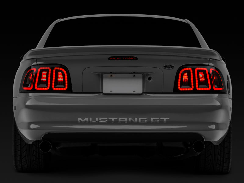 Raxiom 96-98 Ford Mustang Icon LED Tail Lights- Black Housing (Smoked Lens) Raxiom Tail Lights  AXOPROS