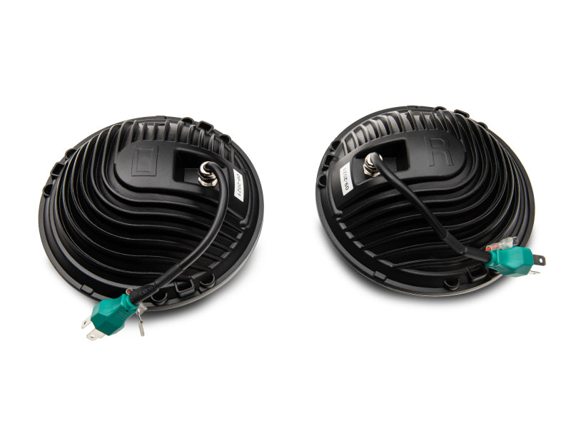 Raxiom 97-18 Jeep Wrangler TJ/JK 7-Inch LED Headlights w/ Halos- Black Housing (Clear Lens) Raxiom Headlights AXOPROS