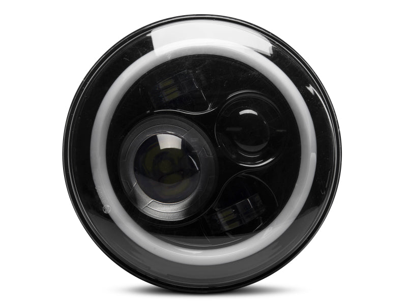 Raxiom 97-18 Jeep Wrangler TJ/JK Axial Halo Headlights w/ DRL Amber Signals- Blk Hsng (Clear Lens) Raxiom Headlights AXOPROS