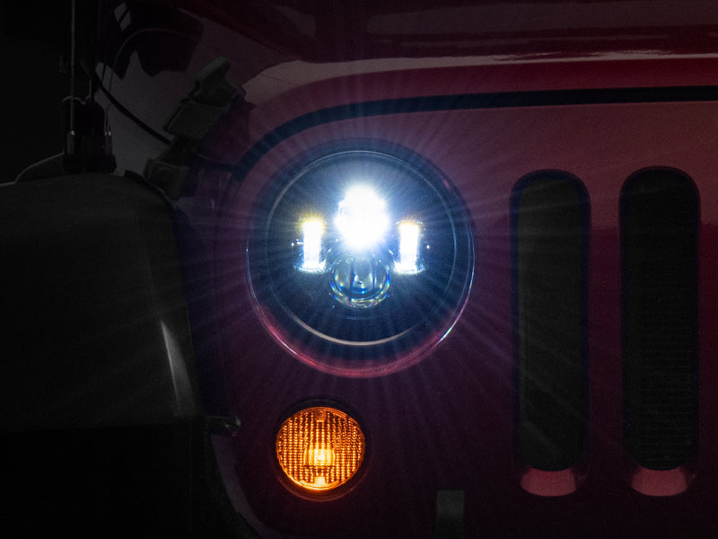 Raxiom 97-18 Jeep Wrangler TJ/JK Axial Series LED Daymaker Headlights- Black Housing (Clear Lens) Raxiom Headlights AXOPROS