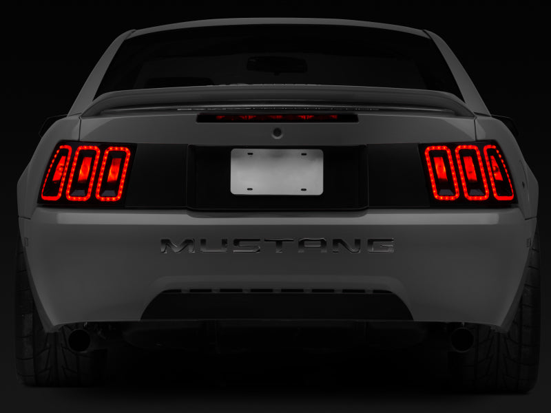Raxiom 99-04 Ford Mustang Excluding 99-01 Cobra Icon LED Tail Lights- Black Housing (Smoked Lens) Raxiom Tail Lights  AXOPROS