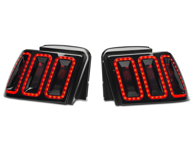 Raxiom 99-04 Ford Mustang Excluding 99-01 Cobra Icon LED Tail Lights- Black Housing (Smoked Lens) Raxiom Tail Lights  AXOPROS