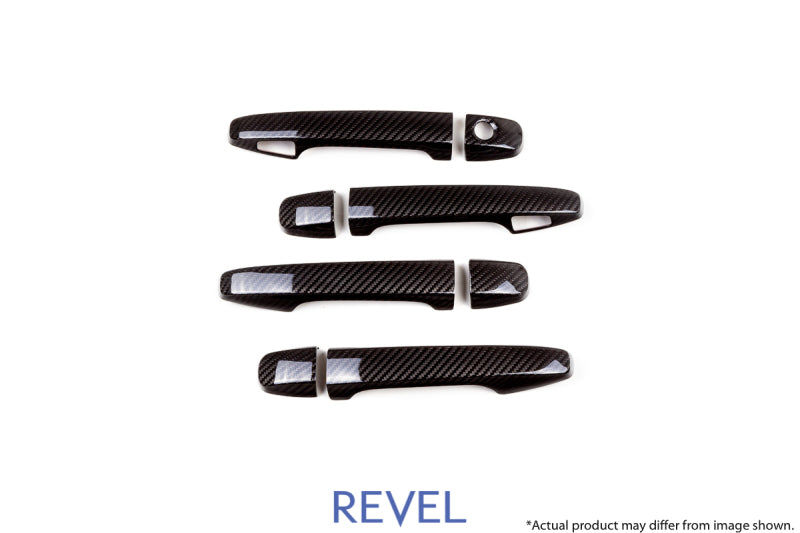 Revel GT Dry Carbon Door Handle Covers (FL/FR/RL/RR) 15-18 Subaru WRX/STI - 8 Pieces Revel Carbon Accessories AXOPROS