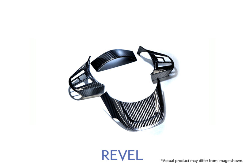 Revel GT Dry Carbon Steering Wheel Cover Inserts 2020 Toyota GR Supra - 4 Pieces Revel Carbon Accessories AXOPROS
