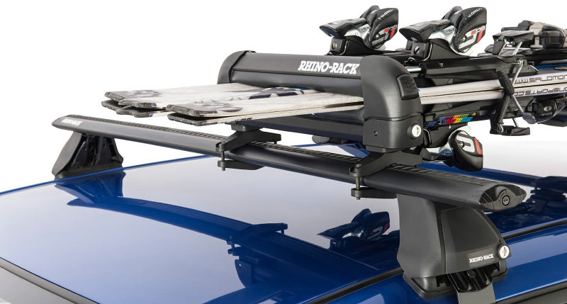 Rhino-Rack Universal Ski/Snowboard Carrier - Fits 3 Pairs of Skis or 2 Snowboards - Black Rhino-Rack Winter Sport Racks  AXOPROS