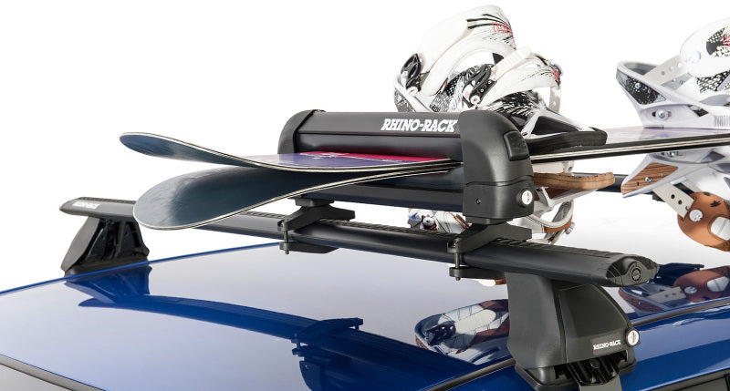 Rhino-Rack Universal Ski/Snowboard Carrier - Fits 3 Pairs of Skis or 2 Snowboards - Black Rhino-Rack Winter Sport Racks  AXOPROS