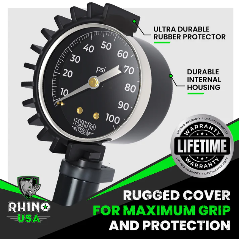 Rhino USA 100 Psi Analog Tire Inflator Gauge Rhino USA Gauges AXOPROS