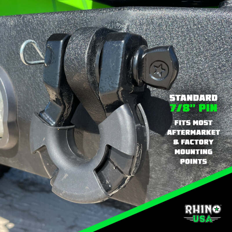 Rhino USA 8T Super Shackle 2-Pack (Gray) Rhino USA Shackle Kits AXOPROS