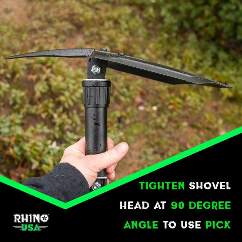 Rhino USA Folding Recovery Shovel W/Pick Rhino USA Camping Equipment AXOPROS