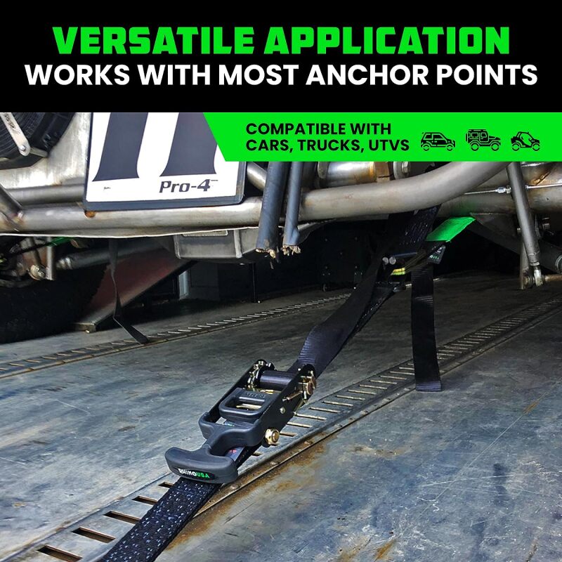 Rhino USA Heavy Duty Vehicle Tie Down Kit - Black Rhino USA Cargo Tie-Downs AXOPROS