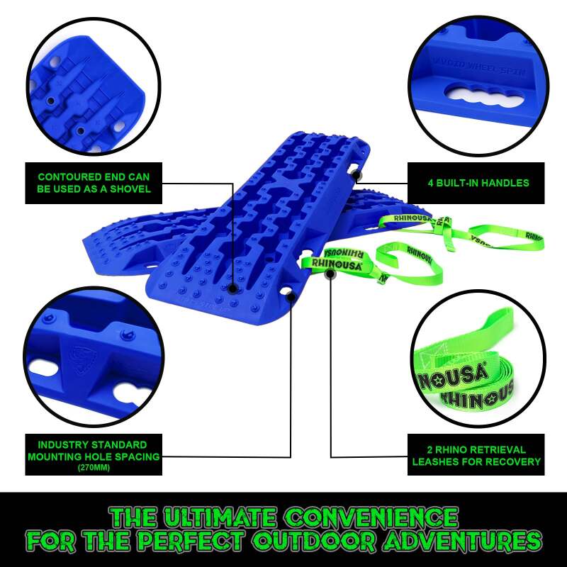 Rhino USA Recovery Traction Boards - Blue (Pair) Rhino USA Recovery Boards AXOPROS