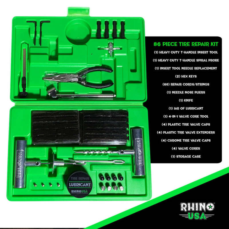 Rhino USA Tire Repair Plug Kit, 86 Pieces Rhino USA Tire Pressure Sensors  AXOPROS