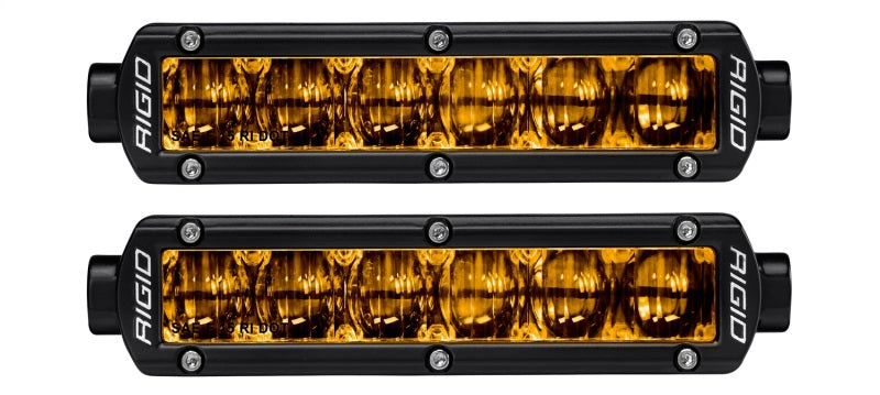 Rigid Industries 6in SR-Series Pro Dot / SAE Fog Lights (Pair) - Selective Yellow Rigid Industries Light Bars & Cubes AXOPROS