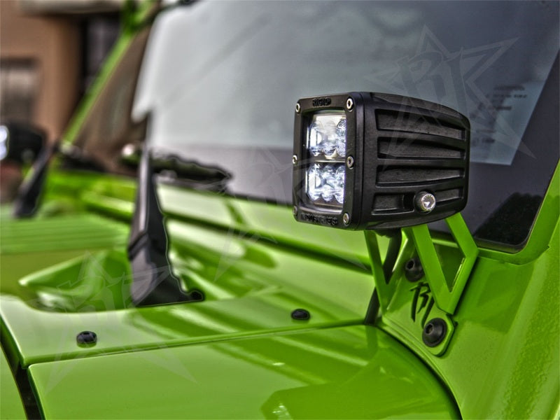 Rigid Industries Jeep JK - A-Pillar Mount Kit - Mounts set of Dually/D2 Rigid Industries Light Mounts AXOPROS