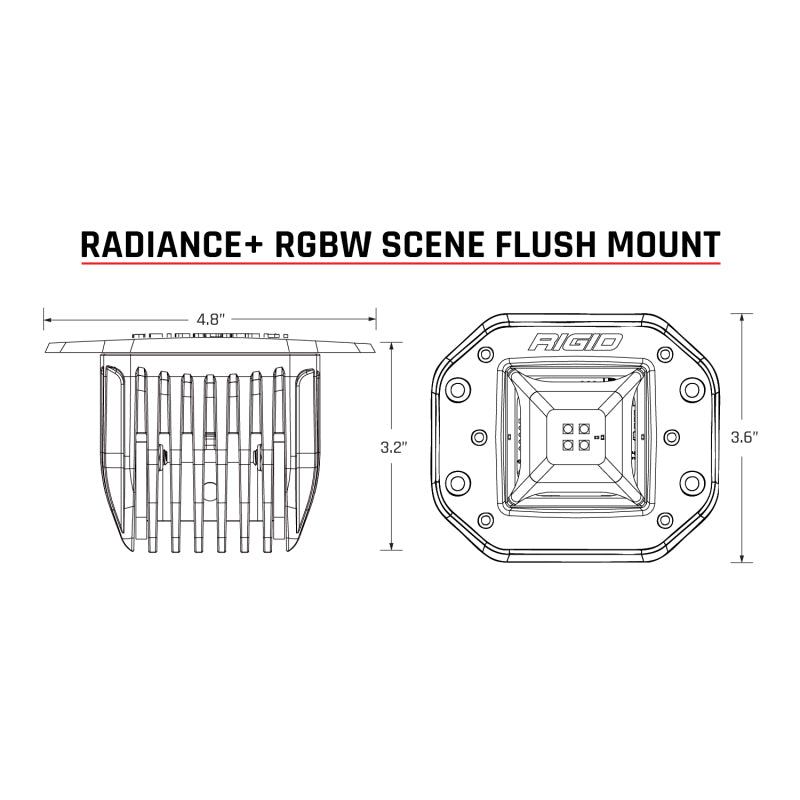 Rigid Industries Radiance+ Scene RGBW Flush Mount - Pair Rigid Industries Light Bars & Cubes AXOPROS