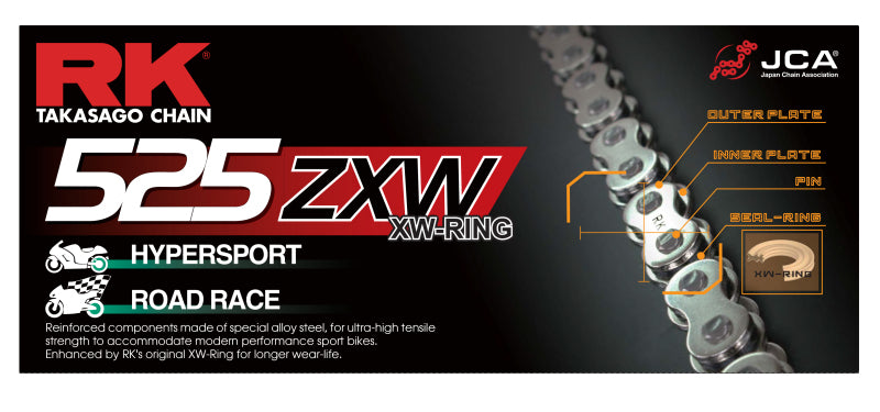 RK Chain CC525ZXW-120L XW-Ring - Chrome RK Chain Chains AXOPROS