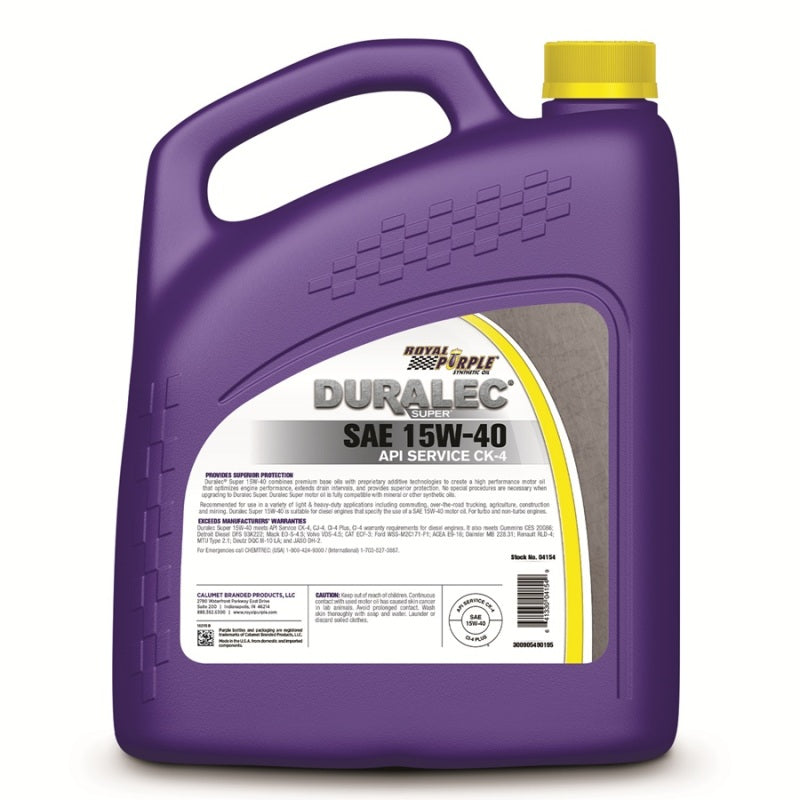 Royal Purple Duralec Super Diesel 15W-40 CK-4 Motor Oil - 1 Gallon Royal Purple Motor Oils AXOPROS