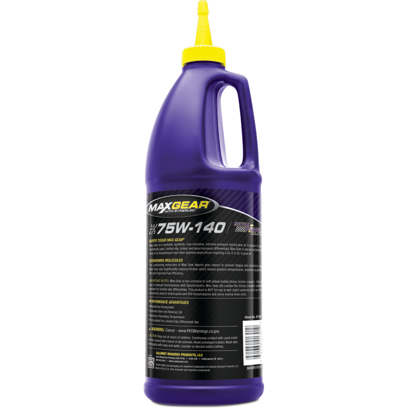 Royal Purple Max Gear Synthetic 75W-140 Gear Oil - 1 Quart Royal Purple Gear Oils AXOPROS