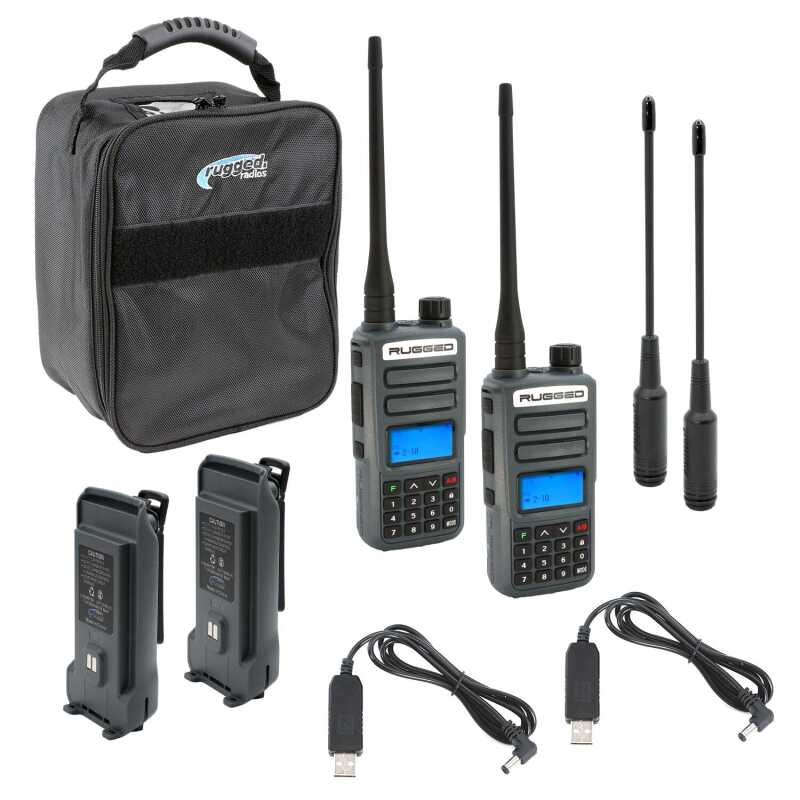 Rugged Radios ADVENTURE PACK - GMR2 PLUS - GMRS / FRS Two Way Handheld Radios with Accessories Rugged Radios Radio Communications AXOPROS