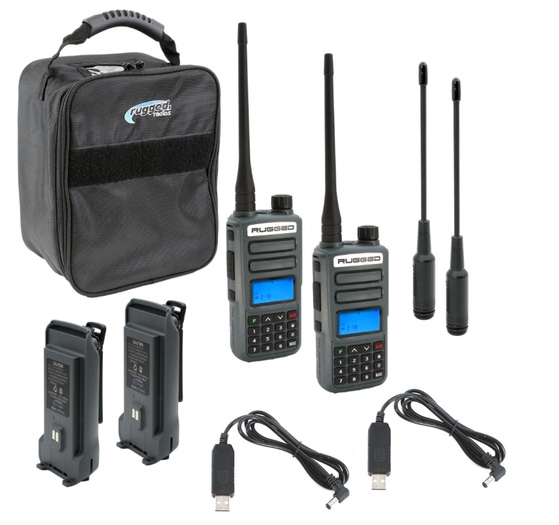 Rugged Radios ADVENTURE PACK - GMR2 PLUS - GMRS / FRS Two Way Handheld Radios with Accessories Rugged Radios Radio Communications AXOPROS