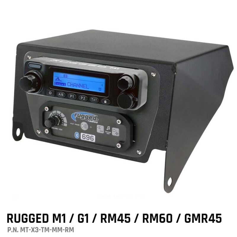 Rugged Radios Can-Am X3 Multi-Mount Kit - Top Mount - Rugged M1/G1/RM45/RM60/GMR45 Rugged Radios Audio AXOPROS