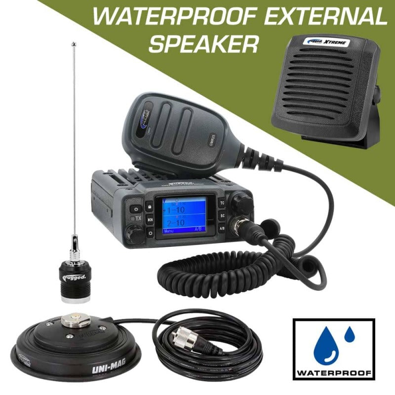 Rugged Radios Radio Kit Plus - GMR25 Waterproof GMRS Mobile Radio Kit with External Speaker Rugged Radios Audio AXOPROS