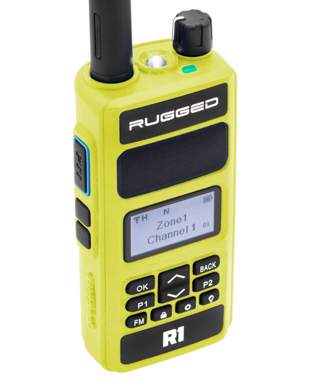 Rugged Radios Rugged R1 - Business Band Two Way Handheld Radio - Digital and Analog Safety Yellow Rugged Radios Radio Communications AXOPROS