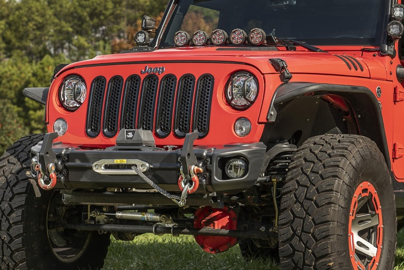 Rugged Ridge 07-18 Jeep Wrangler JK Arcus Front Bumper Set w/Tray & Hooks Rugged Ridge Bumpers - Steel AXOPROS