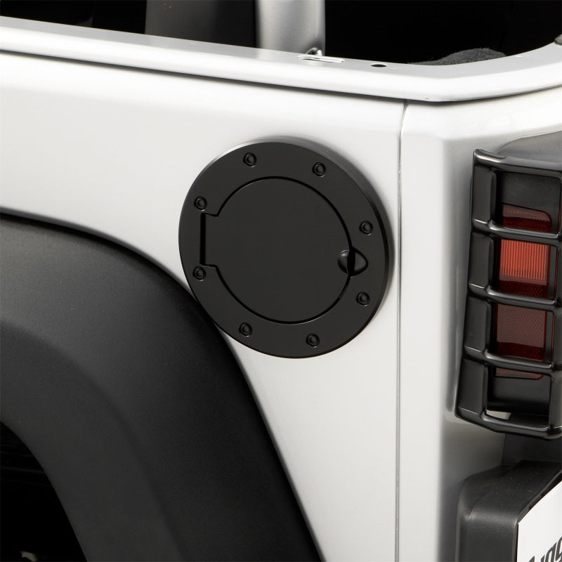 Rugged Ridge 07-18 Jeep Wrangler JK Black Non-Locking Gas Cap Door Rugged Ridge Fuel Caps  AXOPROS