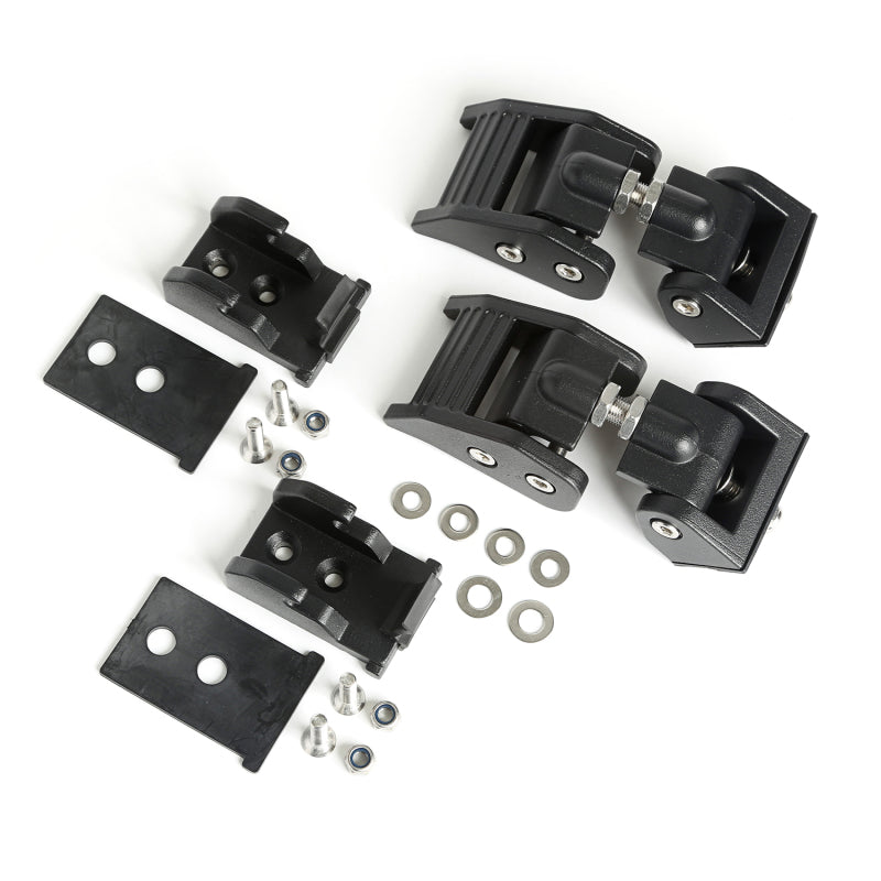 Rugged Ridge 2018-20 Jeep Wrangler JL / 2020 Jeep Gladiator JT Black Hood Catch Rugged Ridge Brackets AXOPROS